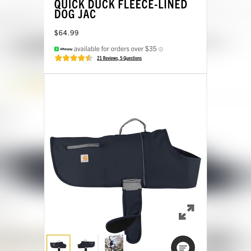 Carhartt Quick Duck Fleece-Lined Dog Jacket- XL NEW